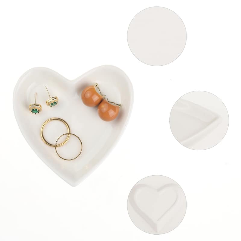 Ceramic Jewelry Tray, Decorative Trinket Ring Dish for Organizing Earrings Necklaces Bracelets Watch