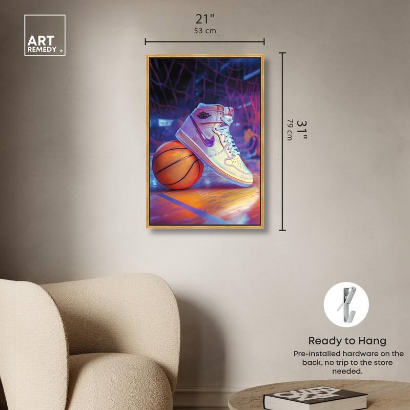 Neon Basketball Court Canvas by Art Remedy
