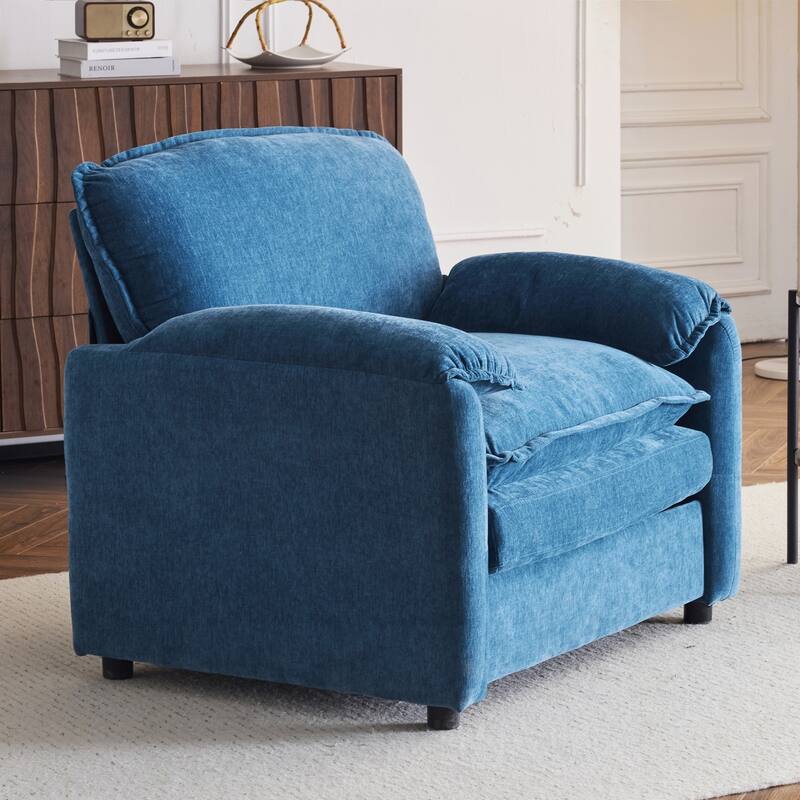 Comfortable Plush Armchair for Relaxation and Reading