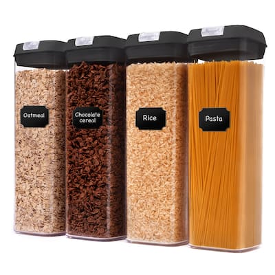 Cheer Collection Set of 4 Uniform Size Airtight Food Storage Containers