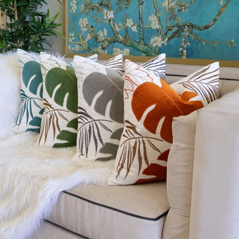 Autumn Vibes Leaf Accent Pillow