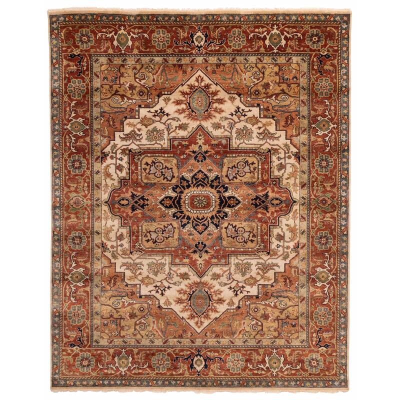 ECARPETGALLERY Hand-knotted Jules Sultane Ivory Wool Rug - 7'11 x 9'10