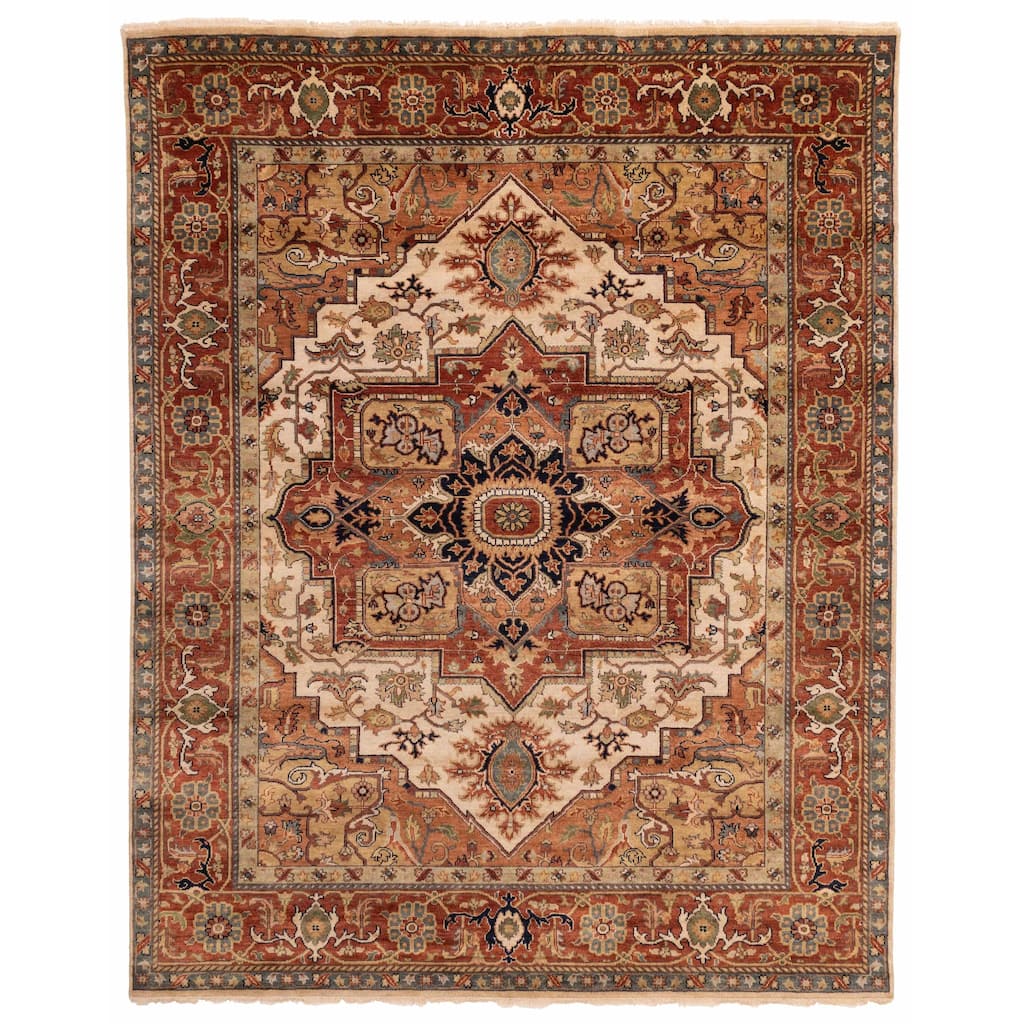 ECARPETGALLERY Hand-knotted Jules Sultane Ivory Wool Rug - 7'11 x 9'10