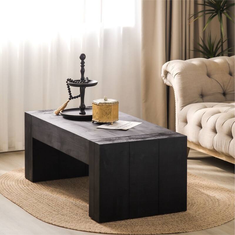Coffee Table, Rustic Wood Center Table, Rectangle Cocktail Tea Table