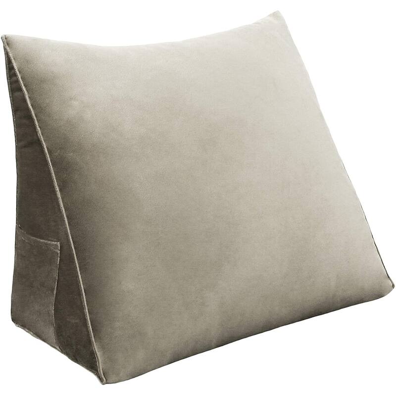 WOWMAX Bed Wedge Reading Pillow Sofa Chair Couch Cushion Back Support - Taupe