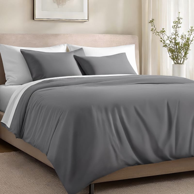 Bare Home Organic Cotton Duvet Cover Set - Smooth Sateen Weave