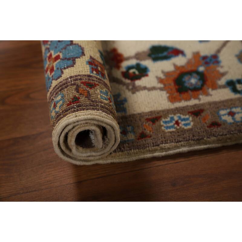 All-Over Floral Kazak Oriental Foyer Rug Hand-Knotted Wool Carpet - 2'0" x 3'0"