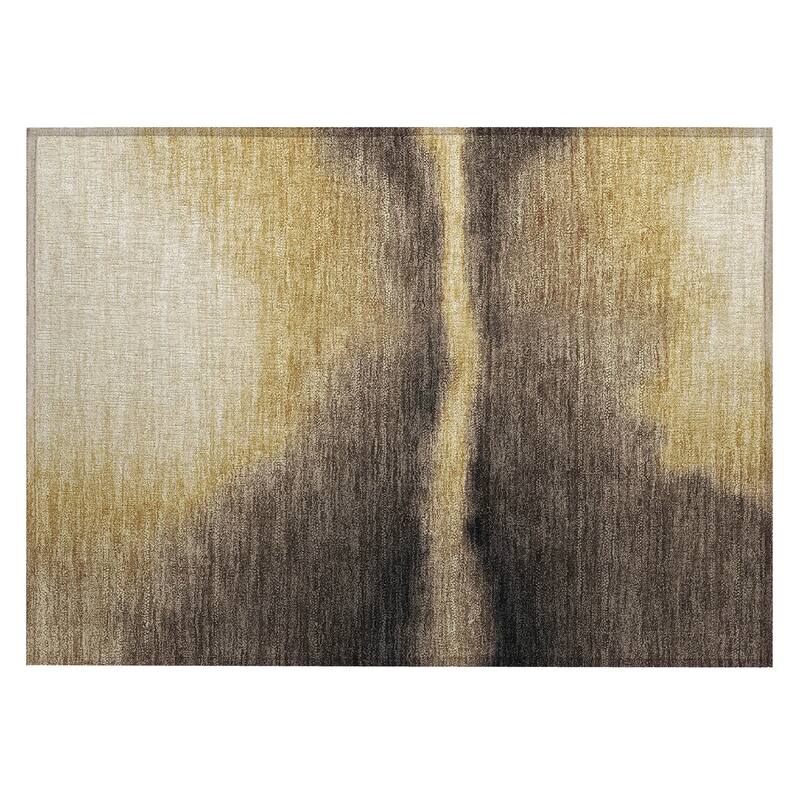 Machine Washable Indoor/ Outdoor Modern Landscape Chantille Rug