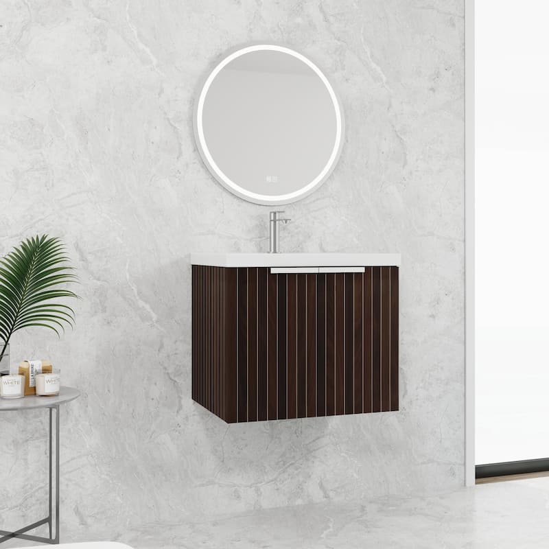 BNK 24"/30"/36" Single Sink Bathroom Vanity with Soft Close Door, Modern Floating Vanity