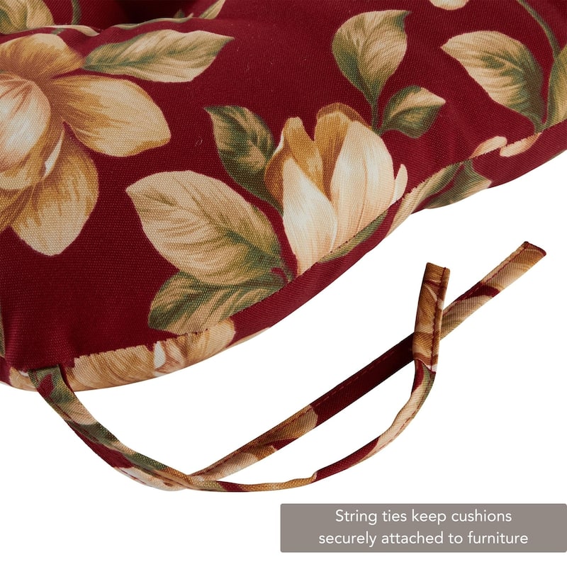 Roma 20-inch Outdoor Floral Chair Cushion (Set of 2)