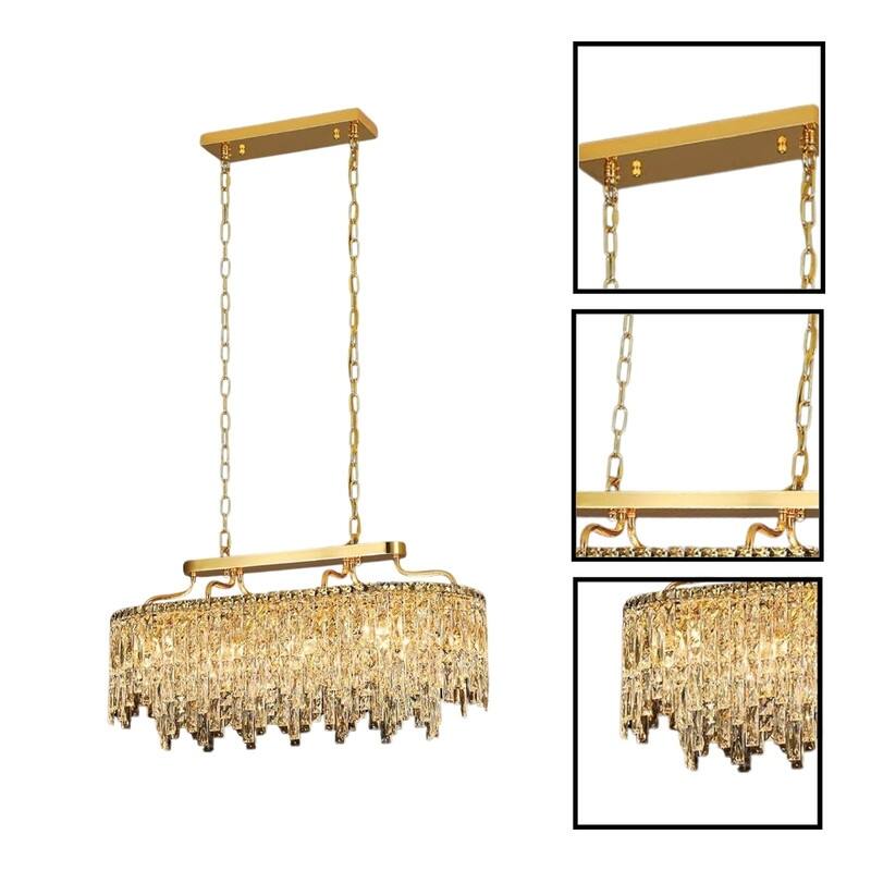 3 Light dining light fixtures gold modern chandelier Crystal, metal pendant lights