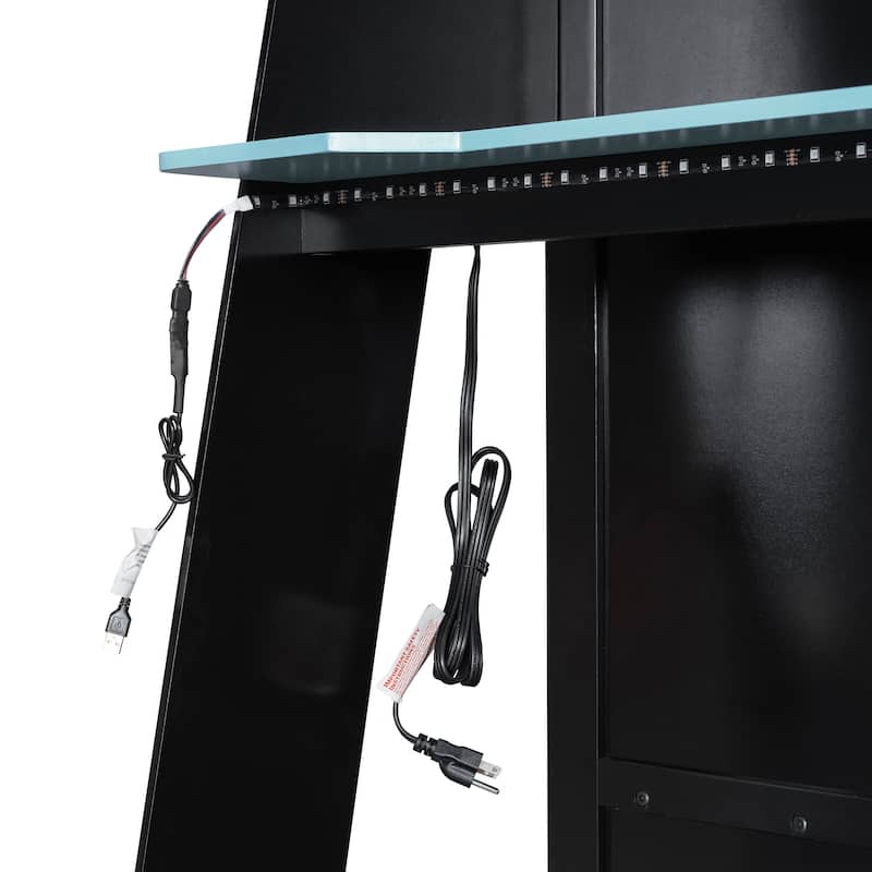 Full Size Gaming Loft Bed Esports-Inspired Bed with Desk Shelves and Charging Station for Gaming Bedroom Setup, Esports Hotels