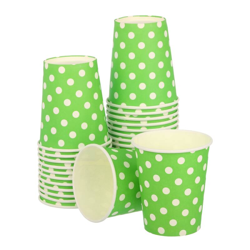 Disposable Paper Cups, 50Pcs 9 OZ Party Decorative Cups for Coffee Tea