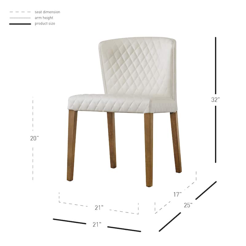NPD Furniture Albie Diamond Stitching Faux Leather Dining Chair (Set of 2)