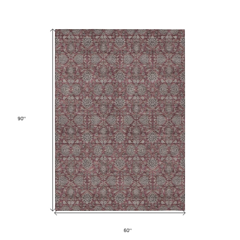 HomeRoots Floral Transitional Rectangle Outdoor Rug