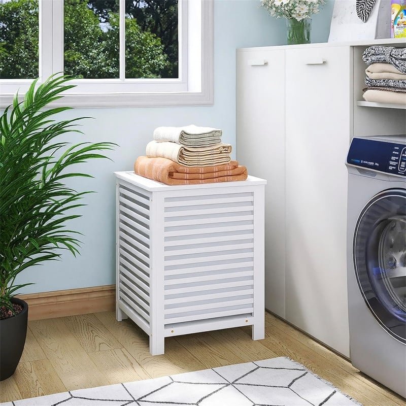 Double Laundry Hamper with Lid - 18.5"L x 18.5"W x 25.6"H