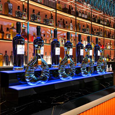 Moasis 2-Step 48-inch Bar Liquor Alcohol Shelf