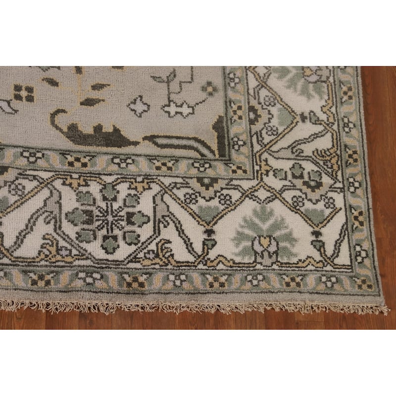 Al-Over Oushak Indian Area Rug Handmade Wool Carpet - 8'0"x 9'9"