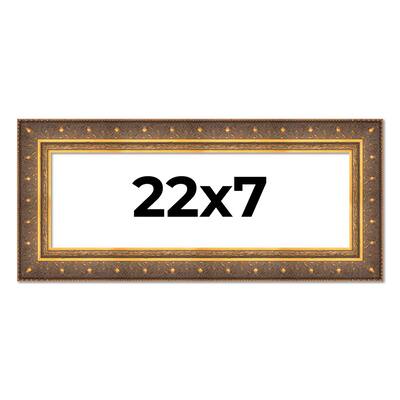 22x7 Frame Vintage Gold Solid Wood Picture Frame | 2.5 Inch Moulding