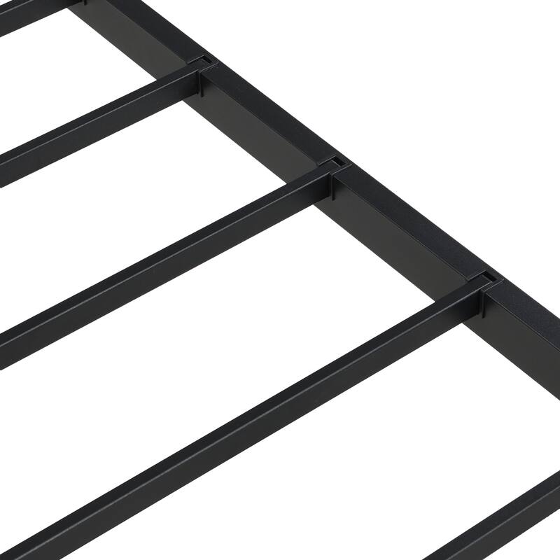 Queen Size Bed Frame, Heavy Duty Metal Bed Frame, Quick & Easy Assembly, No Noise, Black