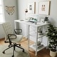preview thumbnail 5 of 5, FEZIBO Small Computer Desk, 35 Inch Home Office Desk with Storage Shelves, Study Writing Desk