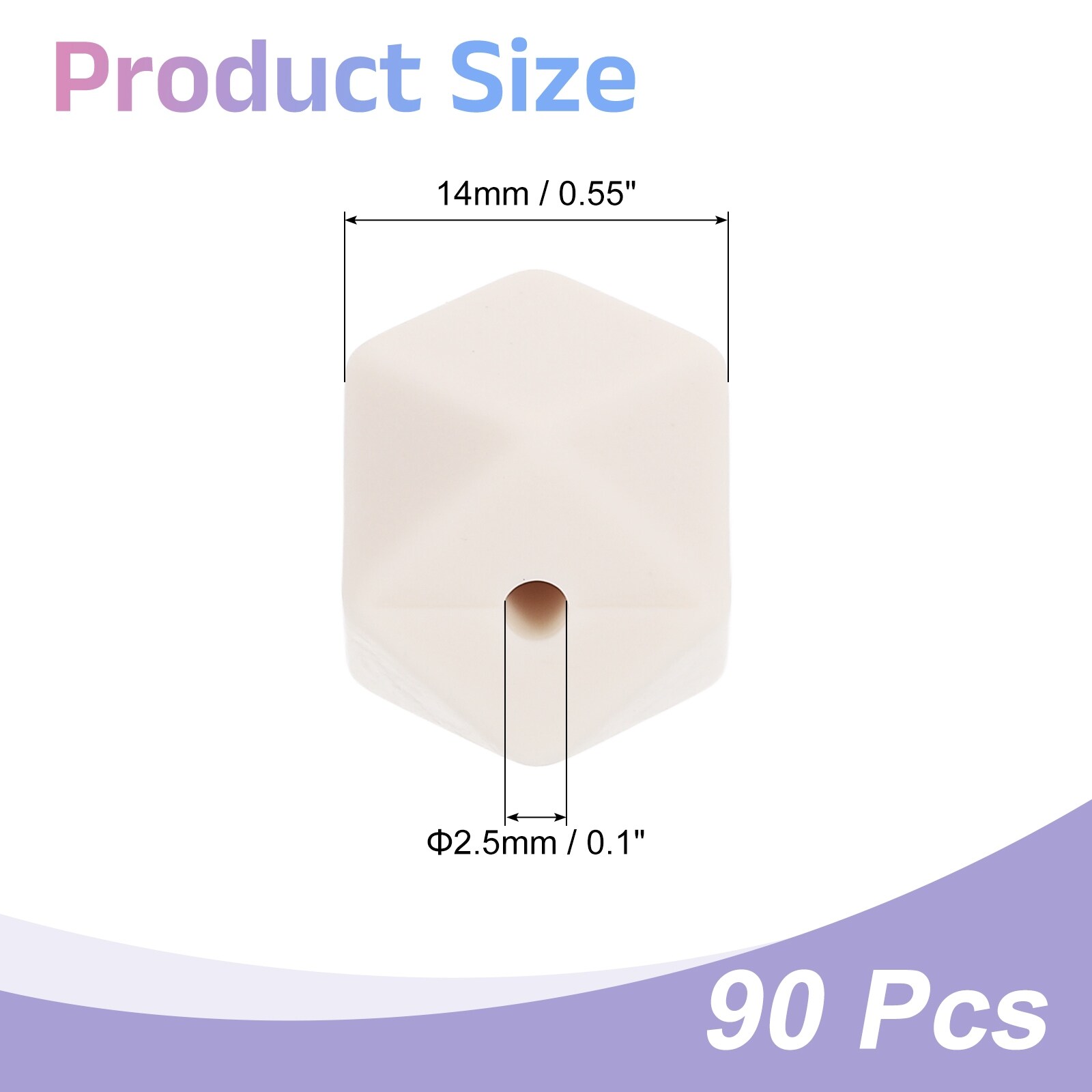 Silicone Beads, Loose Hexagon Rubber Focal Beads Bulk Beads for Keychain Pens Necklace Bracelet Jewelry Making DIY