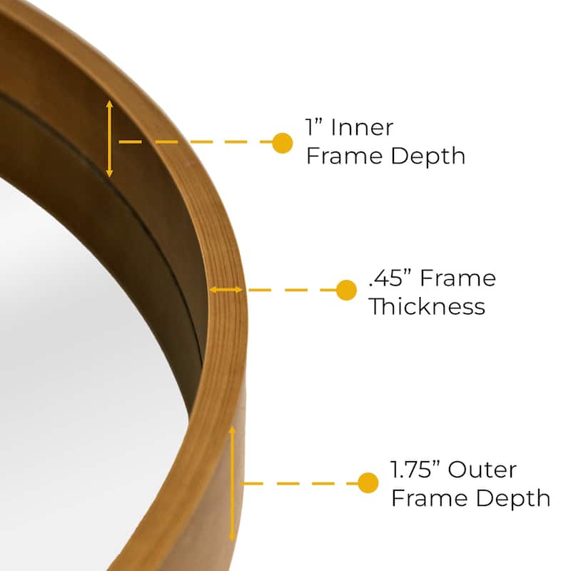Classic Wooden Frame Farmhouse Round Wall Mirror