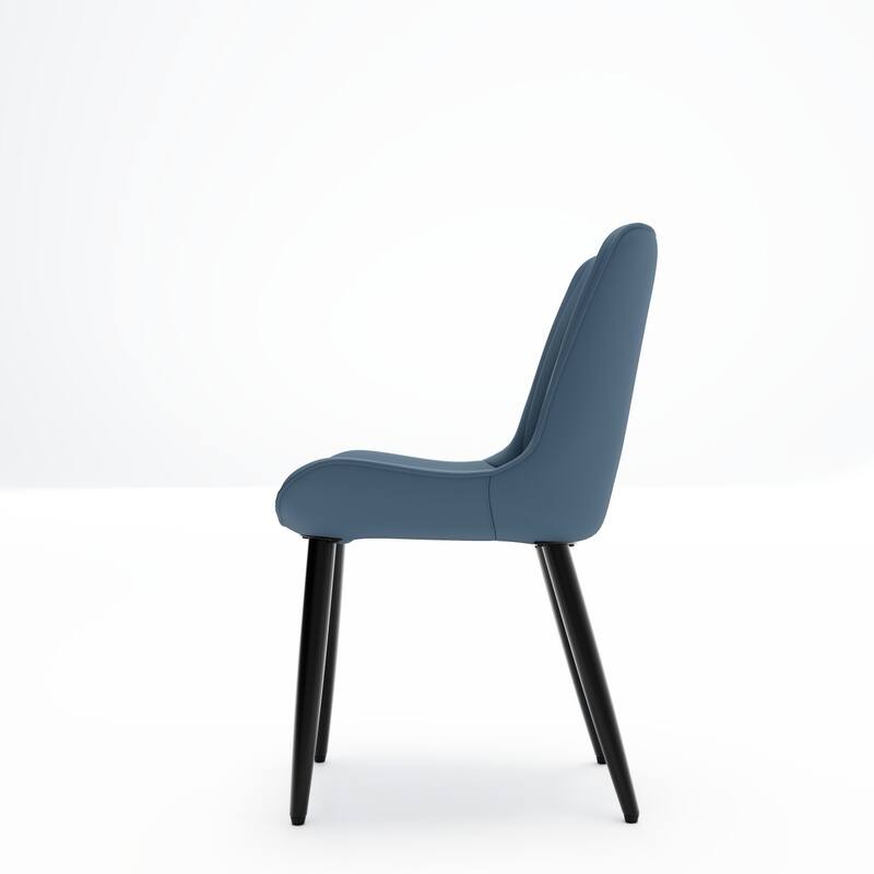 20" PU Leather Upholstered Dining Chairs with Metal Legs, Set of 4