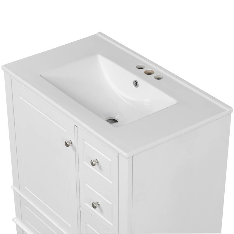 30"Freestanding Bathroom Vanity with Ceramic Sink