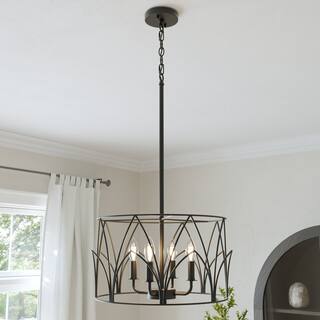 Acroma 4 - Light Industrial Geometric Drum Chandelier