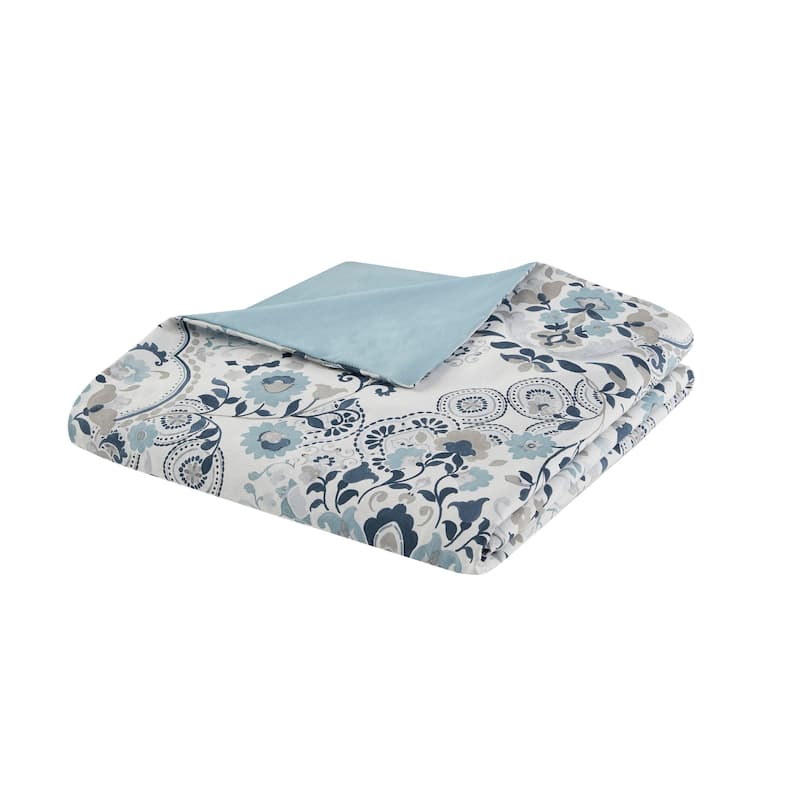 Madison Park Joyce 3 Piece Floral Printed Cotton Duvet Cover Set