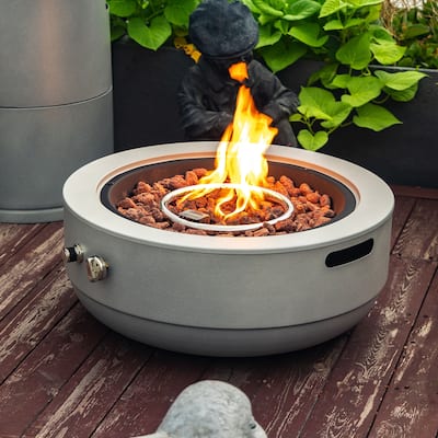 GDFStudio - Nimbus Small Concrete Round Fire Pit Bowl