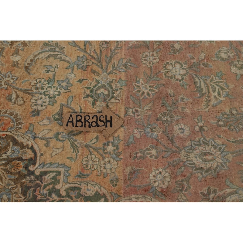 Traditional Large Kashan Persian Rug Hand-Knotted Wool Carpet - 9'7" x 14'4"