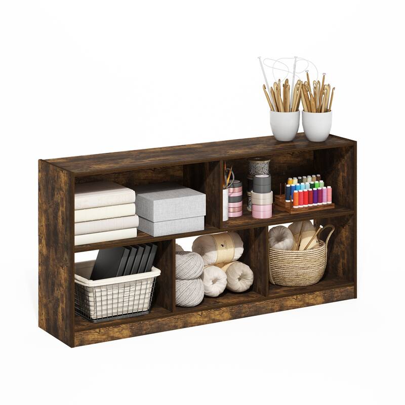 23.62 in. Tall Pine Wood 5-Shelf Bookcase
