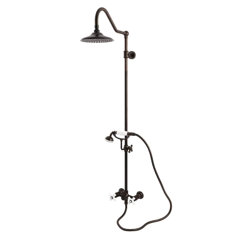Kingston Brass Kingston Wall Mount Rain Drop Shower System with Hand Shower - Oil Rubbed Bronze