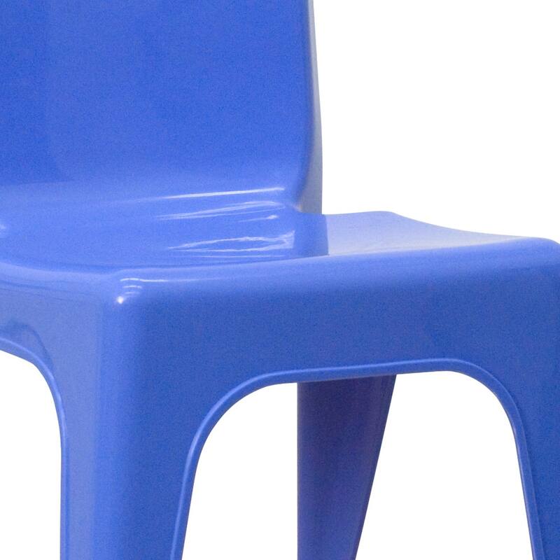10 Pack Plastic Stackable School Chair with Carrying Handle and 11'' Seat Height - 13.75"D x 12"W x 21.5"H