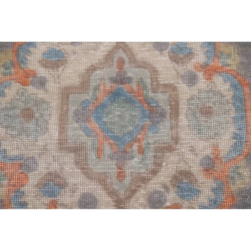 Hand Knotted Oriental 100% Wool Carpet Traditional Medallion Yellow & Gold Tabriz Area Rug - 12' 11'' X 9' 6''