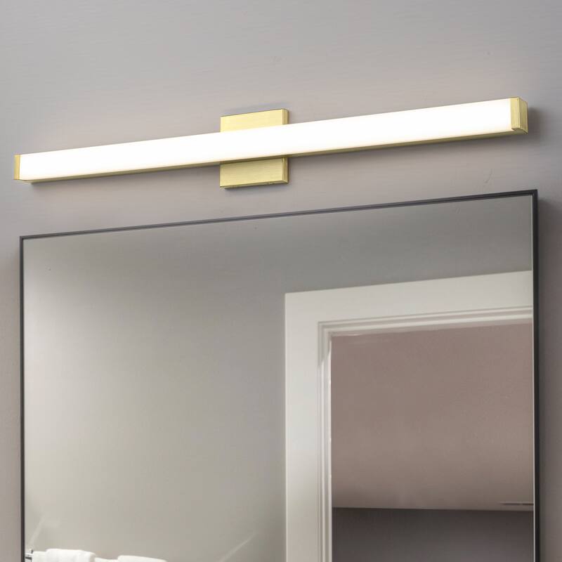 C Cattleya LED Vanity Bar Light Indoor Wall Sconce with Acrylic Shade - 29.75-inch - Brushed-Gold