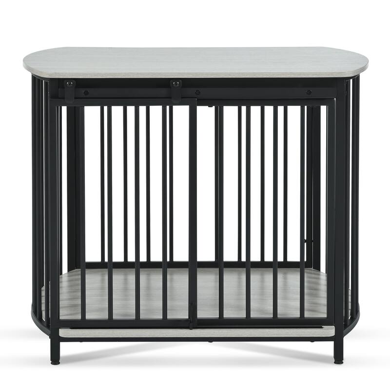 31.5" Furniture Style Dog Crate for Small&Medium Dogs,Wooden Cage Indoor Kennel Furniture,Dog Crate End Table with Double-Doors