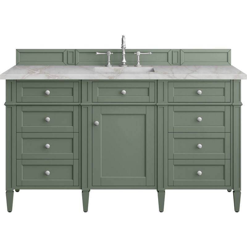 James Martin Vanities 650-V60S-FVSL Brittany 60" Free Standing Single - Smokey Celadon