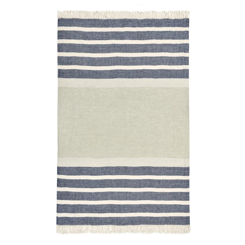 Villa by Classic Home Sherry 100% Belgian Linen Multicolor Throw Blanket