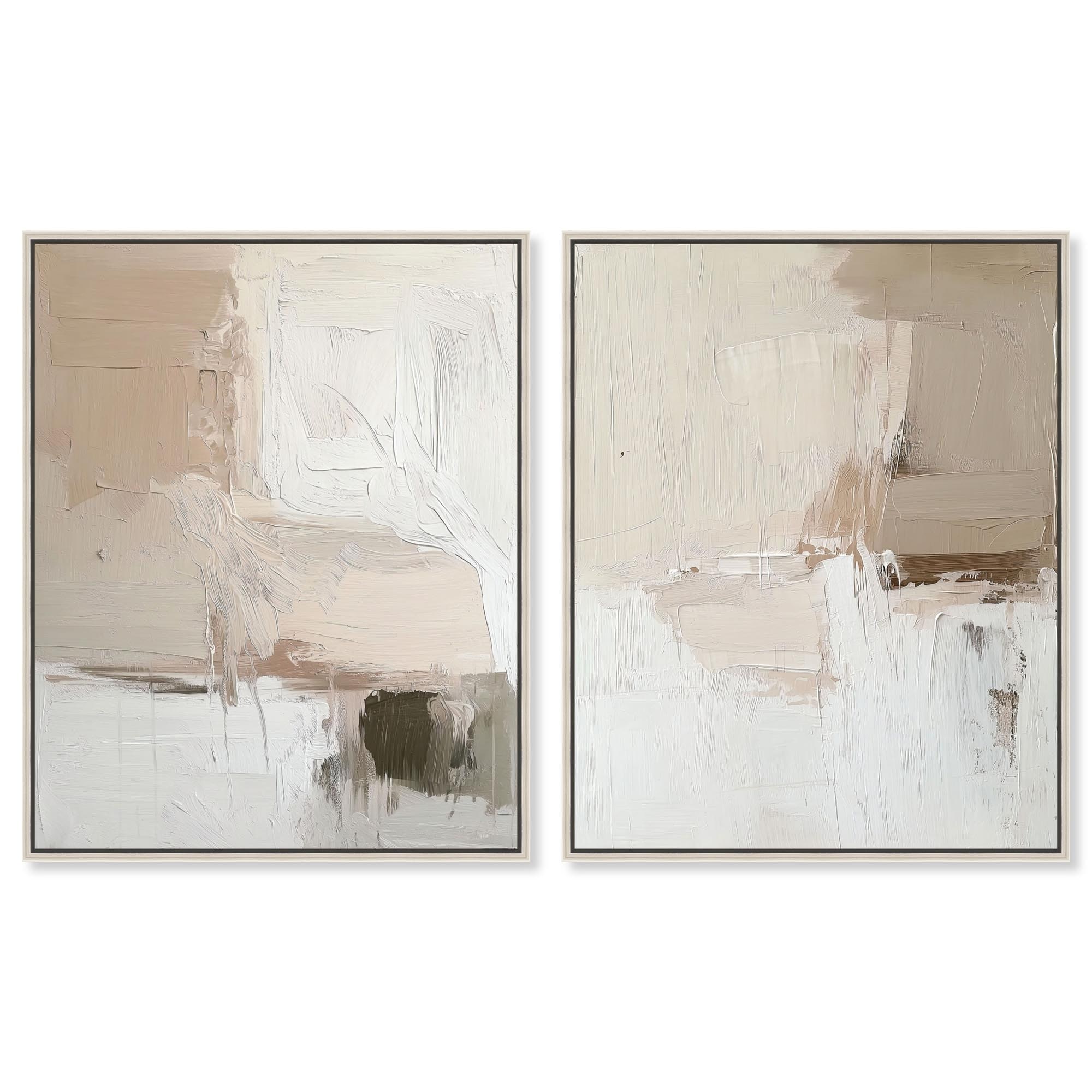 Neutral Luxe Harmony Boho Wall Decor Set of 2 Canvas Print by Art Remedy