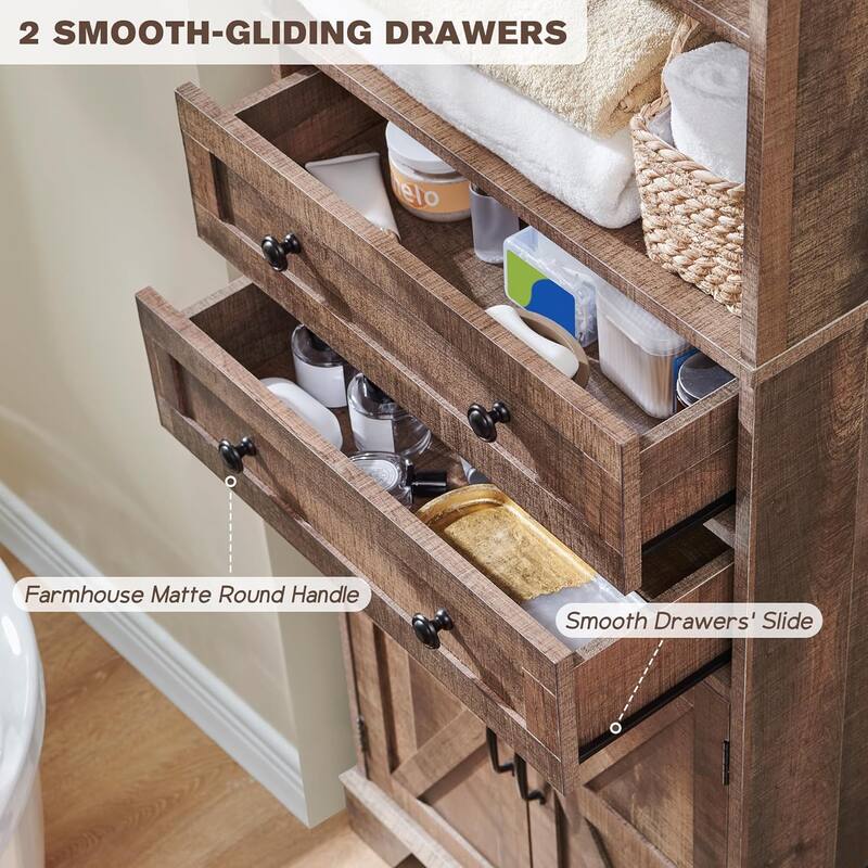 72" Tall Bathroom Storage Cabinet, Farmhouse Storage Cabinet