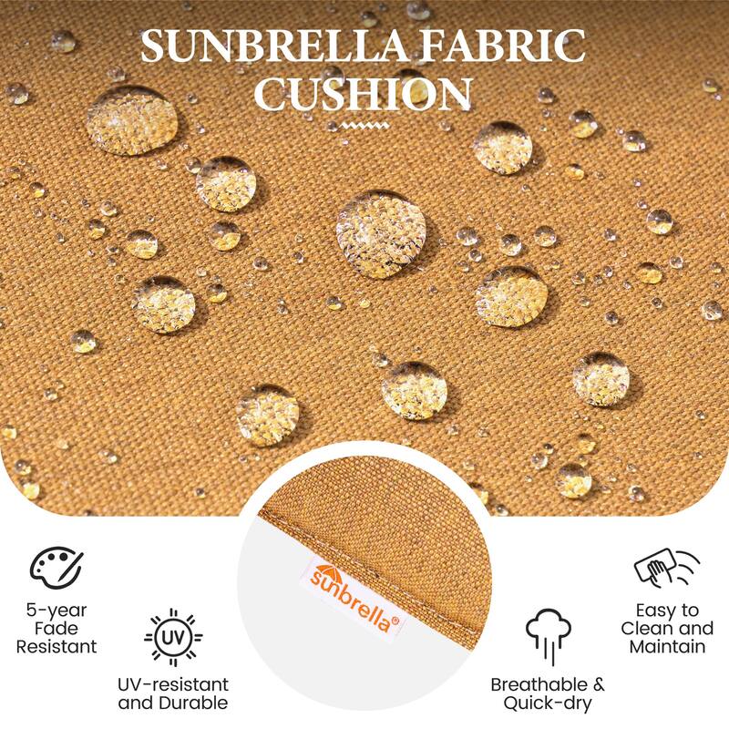 Outdoor Indoor Patio Aluminum Swivel Bar Stools Set with Sunbrella Cushions