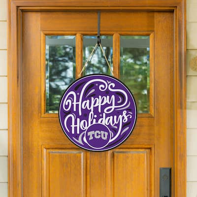 TCU 18" x 18" Happy Holidays Door Décor Wall Sign - 18" x 18"