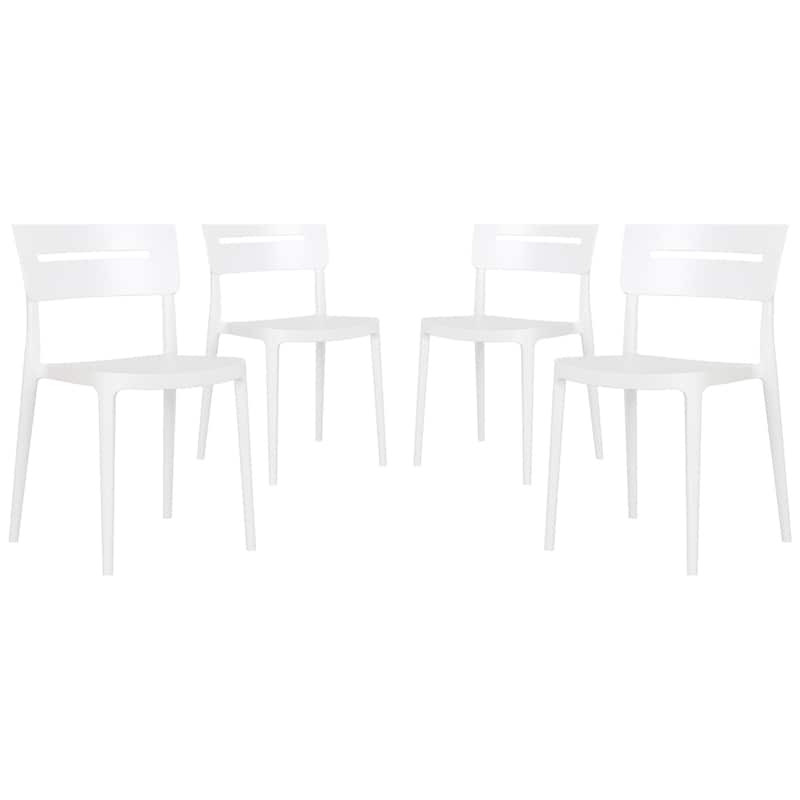 Frond and Form Outdoor Stacking Dining Side Chair (Set of 4) - White