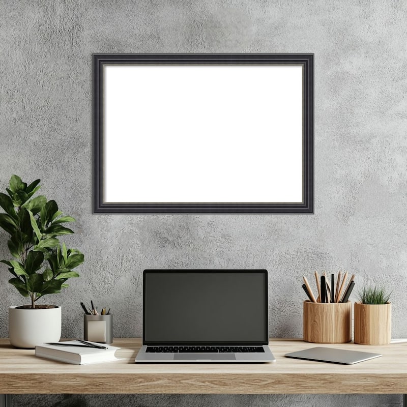 Amanti Art Stylish Black Framed Dry Erase Magnetic Board