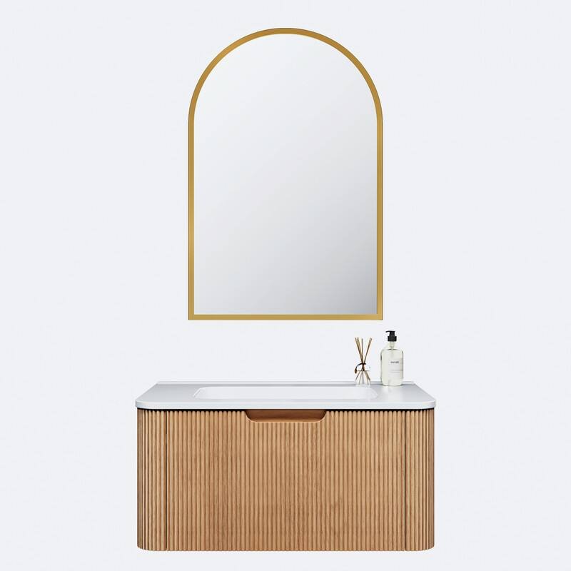 Bathroom Vanity with Top Sink Freestanding Vanity Set with Mirror