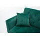 preview thumbnail 8 of 7, Modern 2 Seater Manual Recline Sofabed Velvet Tufted Back&Seat Accent Loveseat with 2 Pillows and Rose Gold Metal Legs
