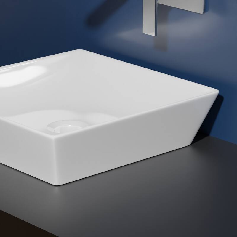 WS Bath Collections Fly 3040 Fly 16-7/8" Square Ceramic Vessel